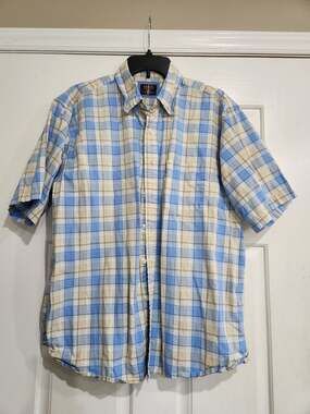 Arrow Men's Short Sleeve Button-Front Plaid Shirt